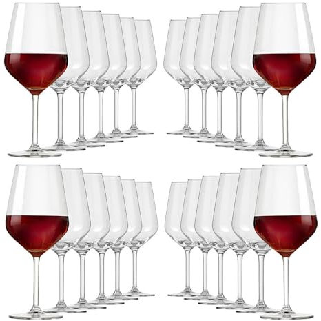 Murago - 24er Set Rotweingläser Elegance ca. 530 ml - Rotweinglas Weinglas Weingläser groß bauchig hochwertig für Wein 24 Stück spülmaschinenfeste Gläser für Rotwein Geschenk Wein Set