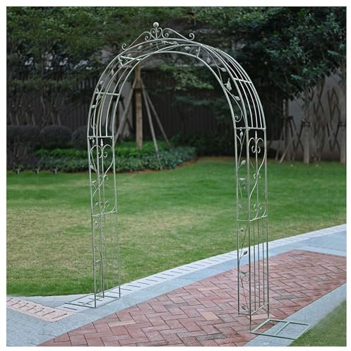 Arco da giardino per piante rampicanti, traliccio da giardino in ferro per decorazione patio, facile da montare, arco da giardino verde per cerimonie nuziali e decorazione della serra