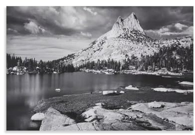 Ansel Adams-Kathedrale Gipfel und See, Yosemite-Nationalpark, 1938, Schwarz-Weiß-Landschaftsfotos, Poster, Druck, Kunst, Wandgemälde