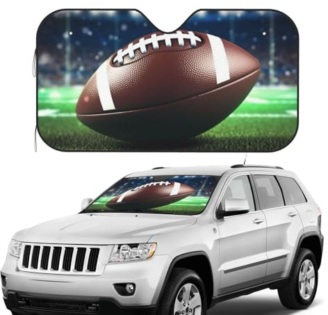 Car Windshield Sun Shade Foldable Automotive Sunshades Cover for Front Window Sun Visor Protector American Football Window Sun Blocker Keep Cars Cool Universal Fit Sedan Truck Medium