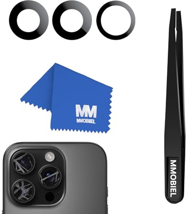 MMOBIEL Back Rück Kamera Glas Linse Ersatz Kompatibel mit iPhone 16 Pro/16 Pro Max - Hinten Rückseite Camera Scheibe - Inkl. Kleber, Pinzette und Touch