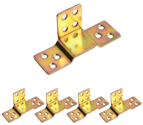 5 Stück Bettgeländer-Halterungs-Möbelverbinder-Set, Metall-Bettgestell-Hardware für Holzbettmontage, Eisen, L-Form, Betthalterungen, verzinkte Halterungen für Heimwerker, Bettrahmenreparatur und