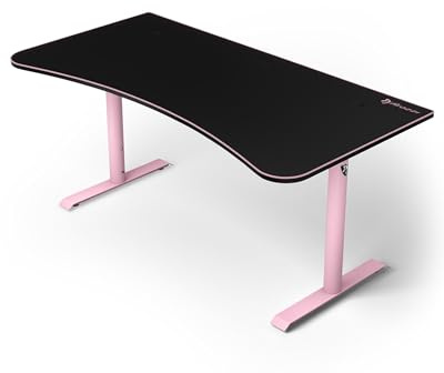 Arozzi Arena Gaming Tisch Groß Rosa | 160x82 cm, höhenverstellbar, Mikrofasermauspad, Kabelmanagement, stabile Stahlbeine