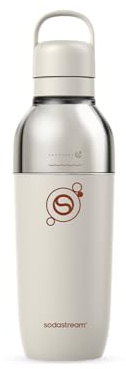 Sodastream Fizz & Go Easy Mix – Bouteille isotherme en acier inoxydable 0,9L, double paroi, conserve chaud ou froid jusqu’à 6h, compatible machines Sodastream, blanc sable