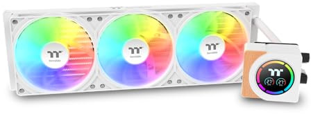 Thermaltake LB360‑S ARGB Sync | 360‑mm AIO Wasserkühlung | Segment‑LCD Display | Single‑Frame 120‑mm ARGB PWM Lüfter | Holzmaserung‑Design | Starke Kühlleistung | Leiser Betrieb | (Weiß)