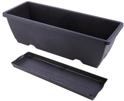 TOKIDNY Planting Black Plastic with Drainage Hole Planter Rectangular