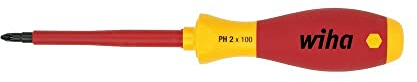 Wiha Schraubendreher SoftFinish® electric Phillips (00846) PH0 x 60 mm VDE geprüft, stückgeprüft, ergonomischer Griff für kraftvolles Drehen, Allrounder für Elektriker