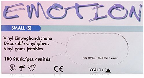 Efalock Professional Emotion Vinyl-Handschuhe Größe S, 1er Pack, (1x 100 Stück)