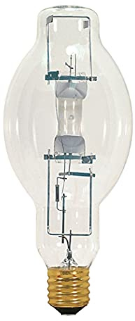 Satco S5845 1000-Watt 4200K Cool White 110000 Lumen Clear BT37 Metal Halide Light Bulb with E39 Mogul Base Non-Dimmable