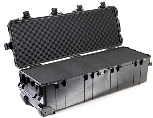 PELI 1740 Langer Professioneller Waffenkoffer/Stativkoffer, IP67 Wasser- und Staubdicht, 105L Volumen, Mit Schaumstoffeinlage (Anpassbar), Schwarz
