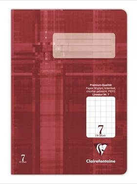 Schulheft Clairefontaine, DIN A5, 16 Blatt, 90g, Lineatur 7 kariert 7x7mm
