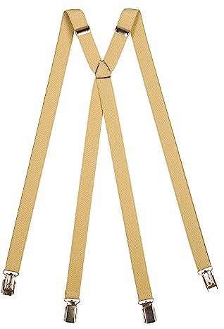 Olata Klassische X-förmige Hosenträger mit Clips – 2 cm breit. Hellcreme