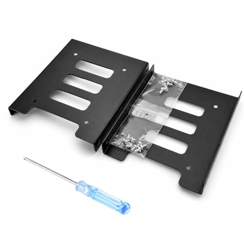 Adapter 2,5 auf 3,5 Zoll Festplatte, 2er Set Einbaurahmen für 2,5 SATA HDD & SSD 7/9,5/12,5 mm, inkl. Schraubendreher & Schrauben, für 3,5 Schacht, HDD & SSD Upgrade