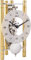 Hermle Skelett-Tischuhr mit eloxierten Aluminiumsäulen - Dreieck 23025-500721, arabisches Zifferblatt Glas, Gold, Werk vernickelt, 19,5cm x 11cm x 9cm