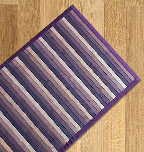 Confezioni Giuliana Tapis en bambou dégradé pour cuisine et multi-usages Violet Lilas (55 x 280)
