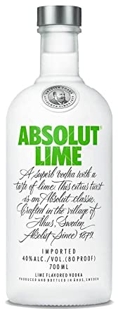 Absolut Lime Flavoured Vodka, 70 cl