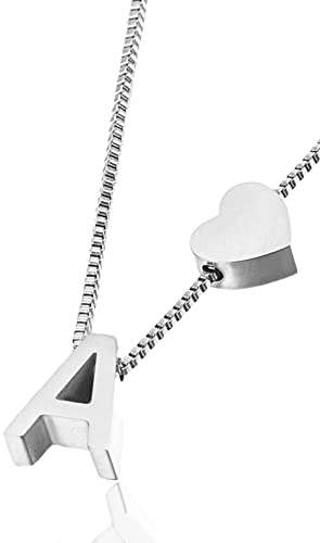 Personalisierte Buchstabenkette Damen Halskette Choker Herz | Edelstahl Namenskette | längenverstellbar | Klassischer schmuck Initial Kette Wasserfest A M S J Geschenk für Freundin Mama Frau Gold