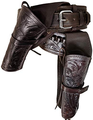 Modestone 44/45 High Ride Left Cross Draw Double Holster Pistolengürtel Leather 32