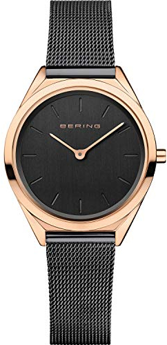 BERING Damen und Herren Uhr Quarz Movement - Ultra Slim Collection mit Edelstahl und Saphirglas 17031-166 Armbandsuhren