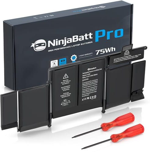 NinjaBatt Batteria A1582 A1493 per Apple MacBook Pro Retina 13 A1502 [2013 2014 2015 Anni] - Alta Capacità [71,8Wh/11,34V]