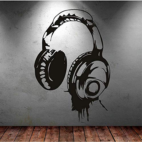 Kopfhörer Musik Dj Wandaufkleber Kunst Design Wandtattoo In Verschiedenen Farben Erhältlich Tapete Dekor Kinder Schlafzimmer Wandbild 60X90Cm