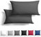 Alreya 2er-Set Mako Satin Kissenbezug 40 x 80 cm - 100% Baumwolle mit YKK Reißverschluss, Superweicher Kopfkissenbezug 40x80, Kissenhülle, Oeko-TEX® Standard Zertifiziert, Anthrazit, nur Kissenbezug