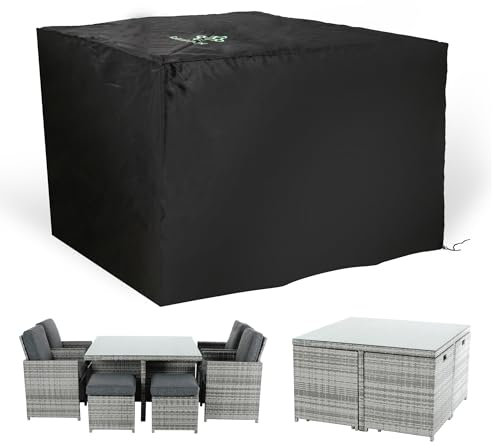 Rattan park Cube Garden Furniture Covers,126x126x74cm Heavy Duty 600D Waterproof Weather Rain Cover, Windproof, Anti-UV for Rattan Cube Sofa Set