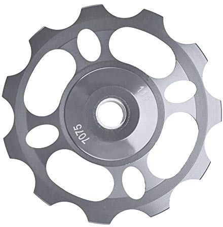 Umwerfer-Umlenkrolle, Aluminium-abgedichtete Lager-Stützräder Teile Umwerfer-Umlenkrolle Scram-Teile für Fahrräder(Titanfarbe) Fahrräder und Ersatzteile