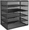 Amazon Basics 5-Slot Rectangular Desk Organiser Tray, 32 x 24 x 35 cm, Black