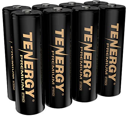 Tenergy Premium PRO Rechargeable AA Batteries, High Capacity 2800mAh NiMH AA Battery, 8 Pack Rechargeable Batteries