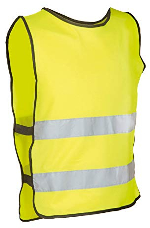 P4B | Warnweste mit Reflexstreifen | In der Größe S/M | Weite flexibel einstellbar durch elastischen Gummibund und verstellbaren Klettverschlüssen | Reflektierend