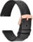 WOCCI 22mm Plats Minces Bracelet de Montre en Cuir pour Montre Intelligente avec Boucle en Or Rose (Noir)
