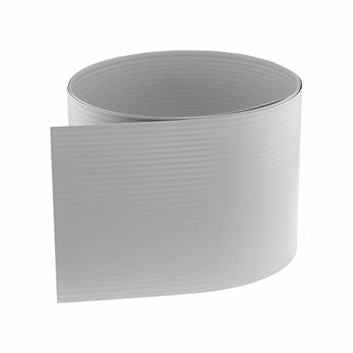 INTRA-TEC Zaun-Sichtschutzstreifen aus Hart-PVC 252x19 cm für Doppelstabmattenzäune, Windschutz - grob gerillt (10 Streifen, Fenstergrau)