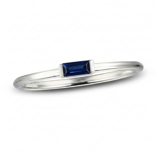 55Carat Wähle Ihre Farbe 925 Sterling Silber Edelstein Einfache Ring Baguette Form Chakra Healing Handgemachte Modeschmuck für Männer und Frauen Geschenke Größe: 47 bis 70