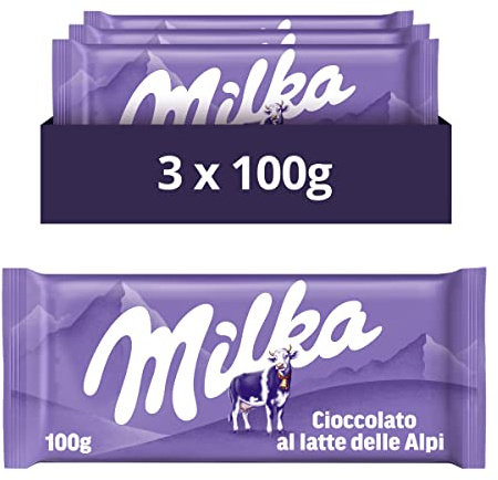 Milka, Milchschokolade Classic Milchschokolade Tafel 100% Alpenmilch Nachhaltiger Kakao 3x100g (3 Tabletten a 100g)