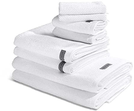 Ross - 8 teiliges Frottier-Set - Selection Bio-Baumwolle (2 X Wasch- 2 X Gäste- 2 X Dusch- 2 X Handtuch im Set) - 540 g/m2 - Baumwolle - Frottee - saugstark - weich und flauschig - Weiß