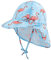 LACOFIA Baby Sonnenhut mit Bindebändern und Nackenschutz Kinder Strand Mützen Kleinkind Sommer Visier Cap Blau Flamingo 2-5 Jahre