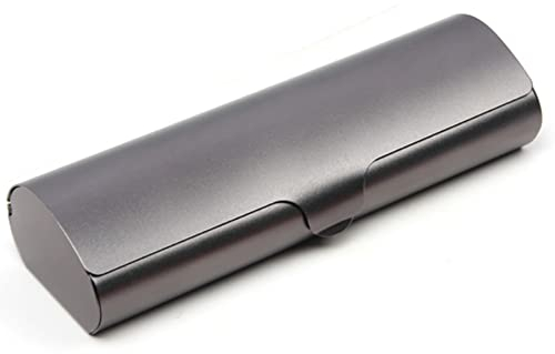 WOMLEX Leichtes Aluminium Brillenetui in Metallic-Lackierung, Brillenetui aus Mattierter Optischer Aluminiumlegierung (1, Grau, M)