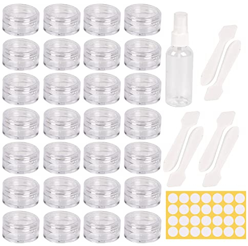 70 Pcs 5ml sample pots for cosmetics,cosmetic pots little pots with lids,mini lip balm pots empty cream pot,travel pots,cosmetic sample pots,clear sample pots,for creams storage cosmetic containers