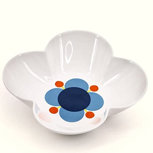 Orla Kiely Flower Shaped Serving Bowl Blue/White