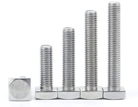 5 Stück 304 Edelstahl Vierkantkopf-Strukturschrauben und Schrauben, geeignet für mechanische Geräte, M6 x 10 mm.