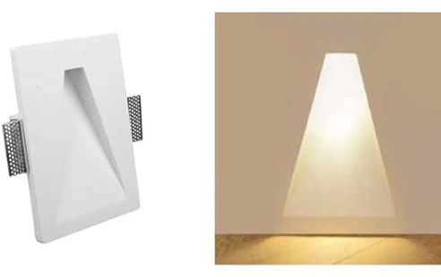 NCC-Licht LED Gips-Wandeinbauleuchte Konisch 250x180x45mm Weiß Modul 1W 102lm warmweiß 3000K
