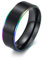 Freundschaftsringe Edelstahl, Freundschaftsringe Beste Freundinnen Schwarz Bunt Rille 67 (21.3) Schmuck Geschenk