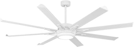FABRILAMP Ventilador Dc Grado 30w 15w Blanco 8 Aspas Aluminio 198d 6vel. 3 Colores 4875lm Remoto,memoria,temporizador