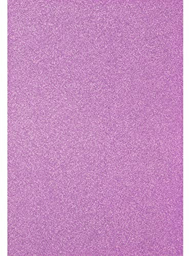 Florence Glitzerpapier zum Basteln - Lavendel - Violett - Papierbasteln 5 Stück - A4 Bastelpapier mit Glitzer für Scrapbooking, Stanzen und Kartengestaltung - 250 gsm