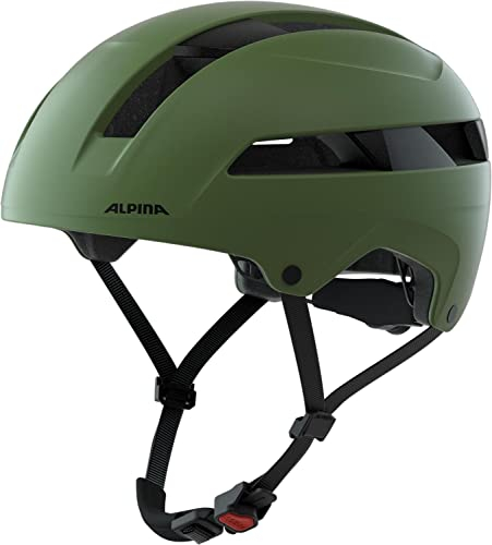 Alpina SOHO - Extrem Robuster, Leichter & Individuell Anpassbarer Urban Fahrradhelm Für Erwachsene, Olive matt, 59-61 cm