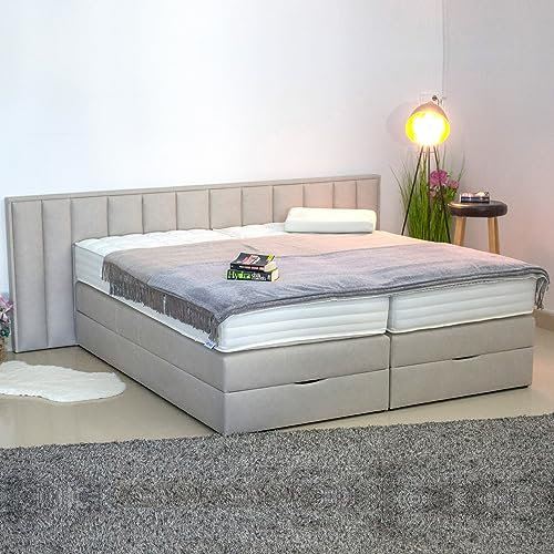 PAARA Boxspringbett Milan K | Bettkasten | Royal-WS® Matratze Komplettset - Made in Germany (180 x 200 cm, Farbe und Härtegrad (H2 - H4) frei wählbar - Bitte nach Bestellung per Nachricht mitteilen)