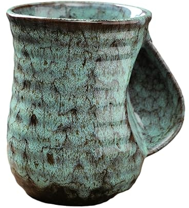 500 ml Ofen-Transformator, große Kapazität, Keramikbecher, Mikrowelle, kann für zu Hause verwendet werden, Vintage, warme Hand-Kaffeetassen, Cyan