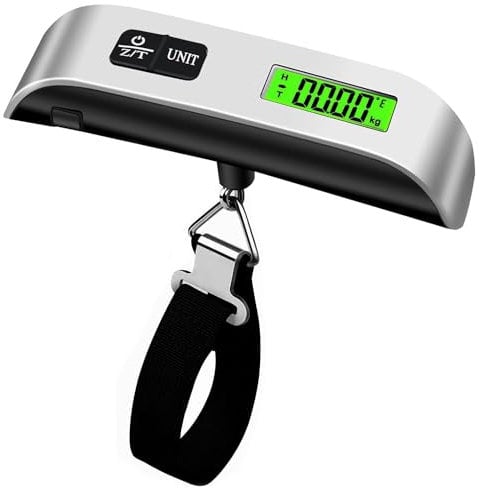 Afzanic Digital Luggage Scale, Travel Luggage Weight Scale, Max 110lbs/50kg Baggage Scale with Backlit LCD Display, Suitcase Weighing Scale, Travel Luggage Weight Scale with Hook