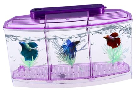 Angoily Selbstreinigendes Mini-Aquarium Für Betta-Fische Desktop-Aquarium 3 Gitter Pflegen